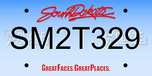 SM2T329 South Dakota License Plate