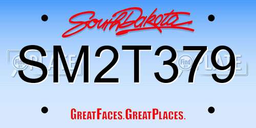 SM2T379 South Dakota License Plate