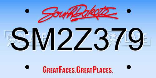 SM2Z379 South Dakota License Plate