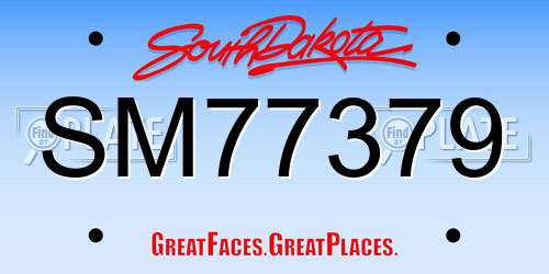 SM77379 South Dakota License Plate