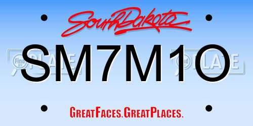 SM7M1O South Dakota License Plate
