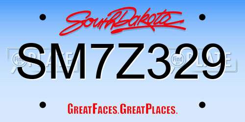 SM7Z329 South Dakota License Plate