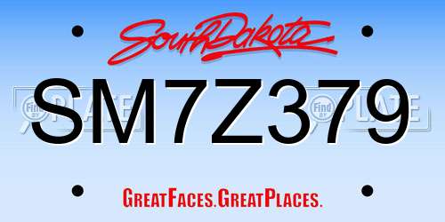 SM7Z379 South Dakota License Plate
