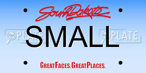 SMALL South Dakota License Plate