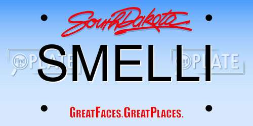SMELLI South Dakota License Plate