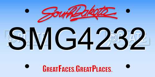 SMG4232 South Dakota License Plate