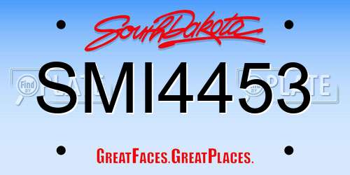 SMI4453 South Dakota License Plate