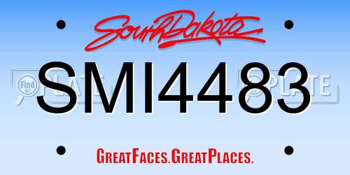 SMI4483 South Dakota License Plate