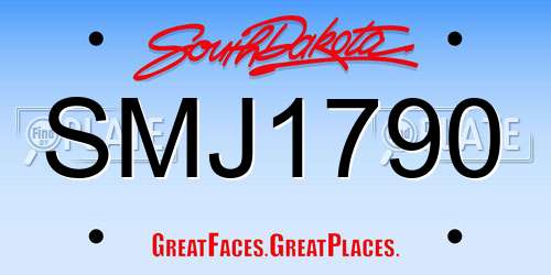 SMJ1790 South Dakota License Plate