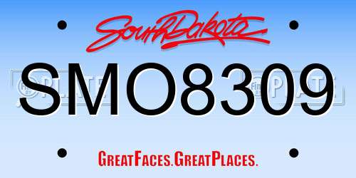 SMO8309 South Dakota License Plate