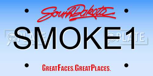 SMOKE1 South Dakota License Plate