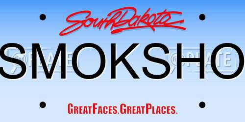 SMOKSHO South Dakota License Plate