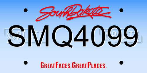 SMQ4099 South Dakota License Plate