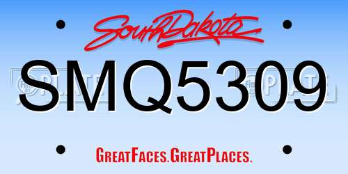 SMQ5309 South Dakota License Plate
