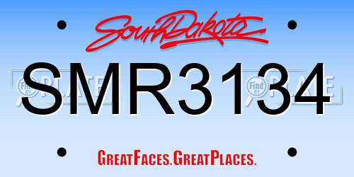 SMR3134 South Dakota License Plate