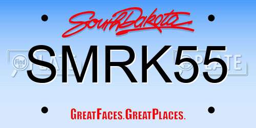 SMRK55 South Dakota License Plate