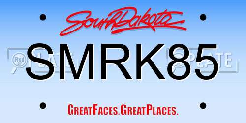 SMRK85 South Dakota License Plate