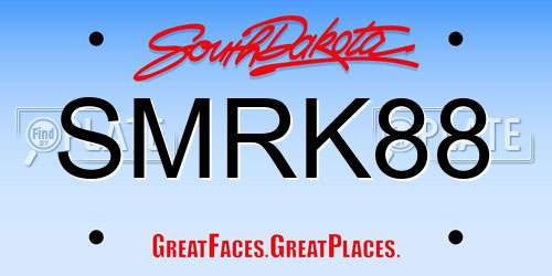SMRK88 South Dakota License Plate