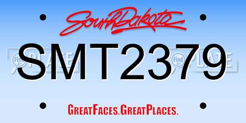 SMT2379 South Dakota License Plate