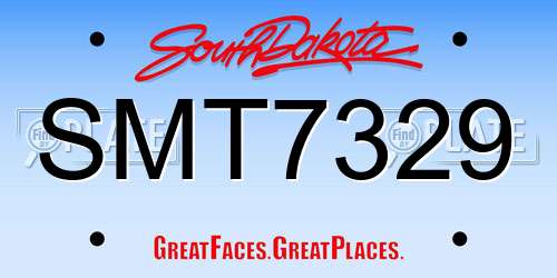 SMT7329 South Dakota License Plate