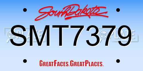 SMT7379 South Dakota License Plate