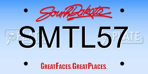 SMTL57 South Dakota License Plate