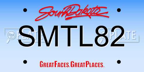 SMTL82 South Dakota License Plate