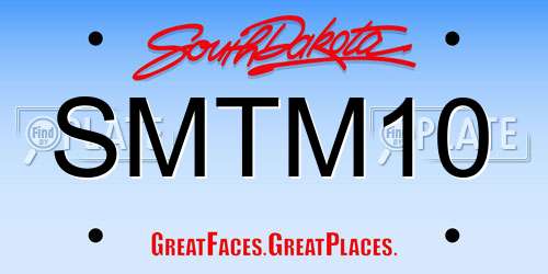 SMTM10 South Dakota License Plate