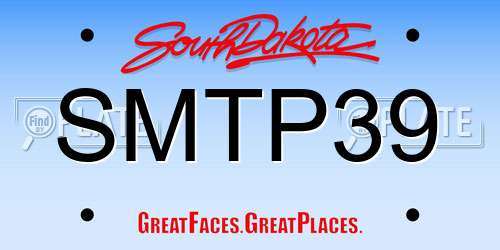SMTP39 South Dakota License Plate
