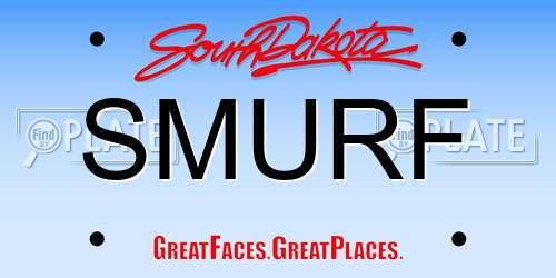 SMURF South Dakota License Plate