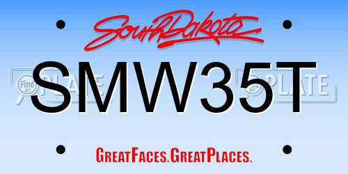 SMW35T South Dakota License Plate