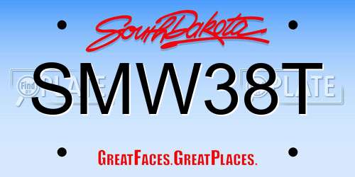 SMW38T South Dakota License Plate