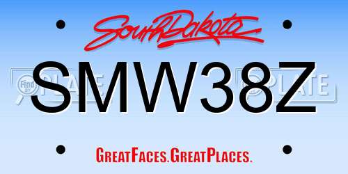 SMW38Z South Dakota License Plate