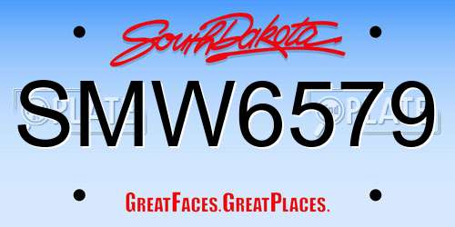 SMW6579 South Dakota License Plate