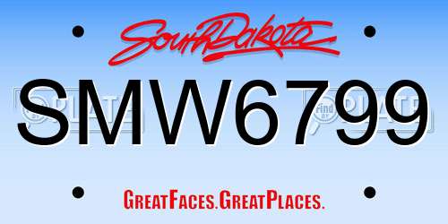 SMW6799 South Dakota License Plate