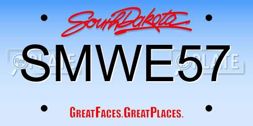 SMWE57 South Dakota License Plate