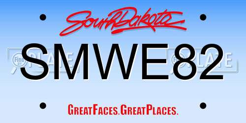 SMWE82 South Dakota License Plate