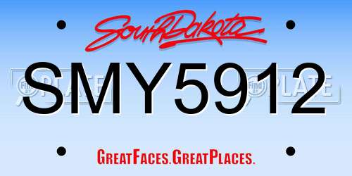 SMY5912 South Dakota License Plate