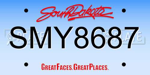 SMY8687 South Dakota License Plate