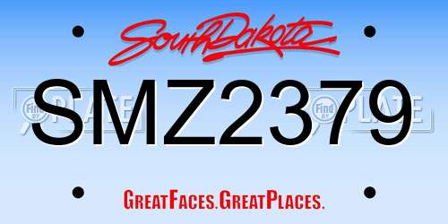 SMZ2379 South Dakota License Plate