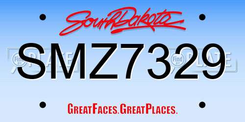 SMZ7329 South Dakota License Plate