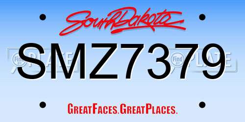 SMZ7379 South Dakota License Plate