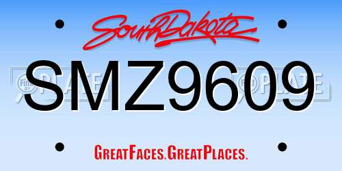 SMZ9609 South Dakota License Plate