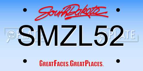 SMZL52 South Dakota License Plate