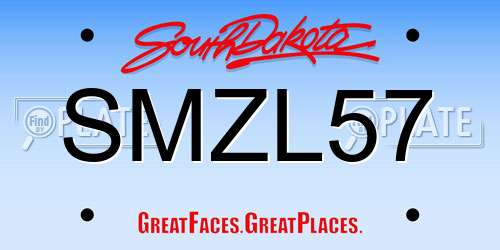 SMZL57 South Dakota License Plate
