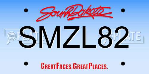 SMZL82 South Dakota License Plate