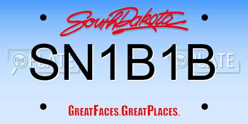 SN1B1B South Dakota License Plate