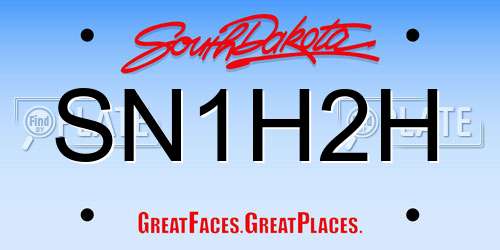 SN1H2H South Dakota License Plate