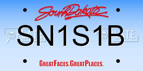 SN1S1B South Dakota License Plate