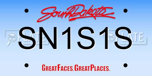 SN1S1S South Dakota License Plate